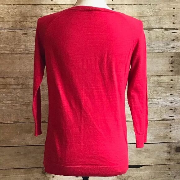 TALBOTS  RED CASUAL CLASSIC COTTON  CREW NECK EVERYDAY WEAR SWEATER SIZE SMALL - Picture 3 of 4